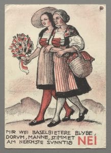 Karte Kantonstrennung, wahrscheinlich 1936