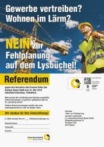 Unterschriftenbogen des Gewerbeverbands BS Referendum gegen VoltaNord